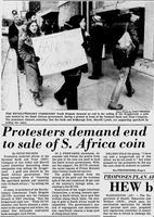 Protestors demand end of sale of S.African coin
