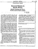 Africa Fund Expose of GM&#039;s Role in South Africa, 1978