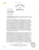 Cutter and Buck Letter to Bollinger