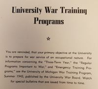 "University War Training Program"