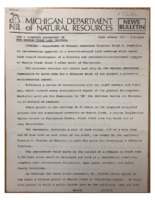 Department of Natural Resources press release about Monroe Creek Development, November 3, 1971