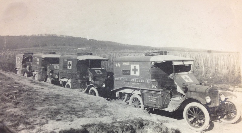 Ambulances on their way to Villers