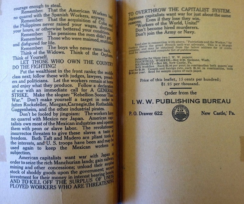 "War and the Workers" I.W.W. Pamphlet