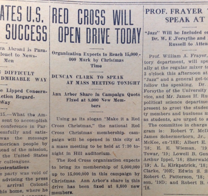 Red Cross Christmas Drive Daily Article 1917