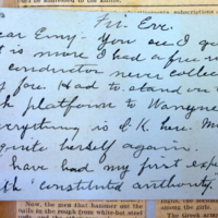 Letter from Agnes Inglis describing her arrest for handing out flyers to striking workers