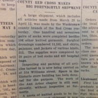 "County Red Cross Makes Big Fortnightly Shipment"