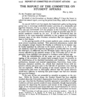Report on Student Affairs, 1918-19