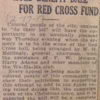 "Colored People to Hold Benefit Ball for Red Cross Fund"