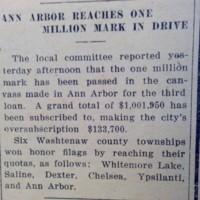Ann Arbor Reaches One Million Mark in Drive Third Liberty Loan