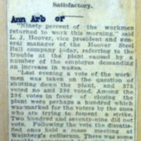 The Daily Times-News, December 13, 1916. "90 Percent Are Back At Work."