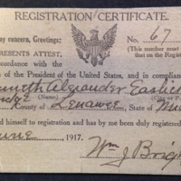 Kenneth Easlick Registration Card