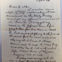 Letter from Arthur Ehrlicher to his parents, April 28, 1918. 