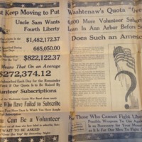"Put Washtenaw County Over the Top!" Fourth Liberty Loan Newspaper Advertisement