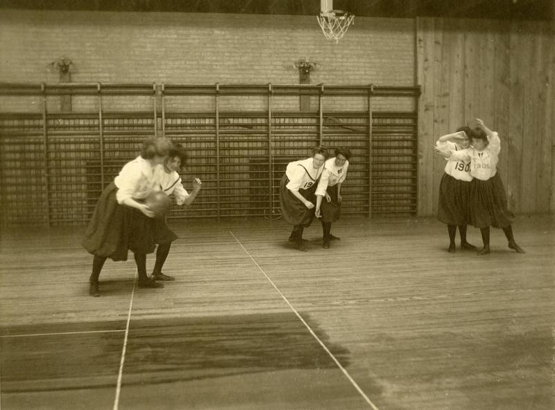 UM Women's Basketball, in Barbour Gym, ca. 1910