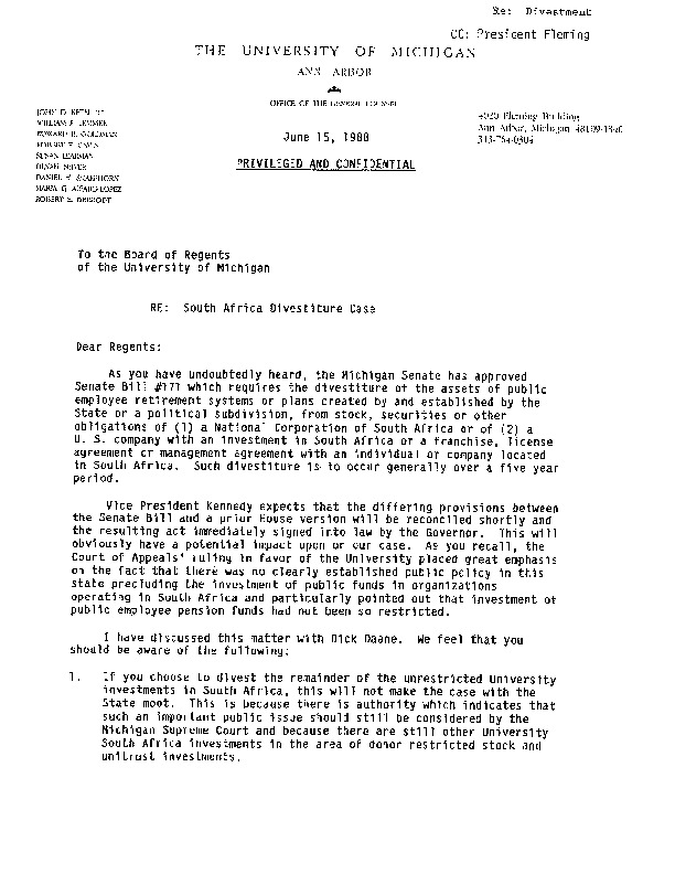 Ketelhut, John D., Acting General Counsel, Letter to Regents on the ...