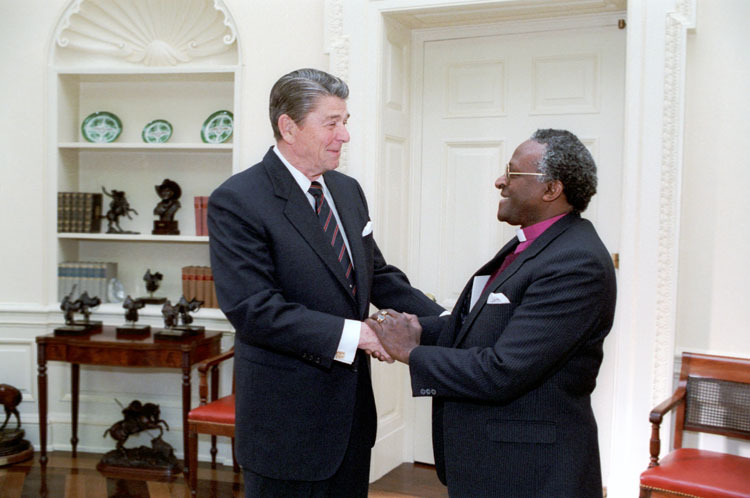 President Reagan meets Bishop Desmond Tutu, December 7, 1984