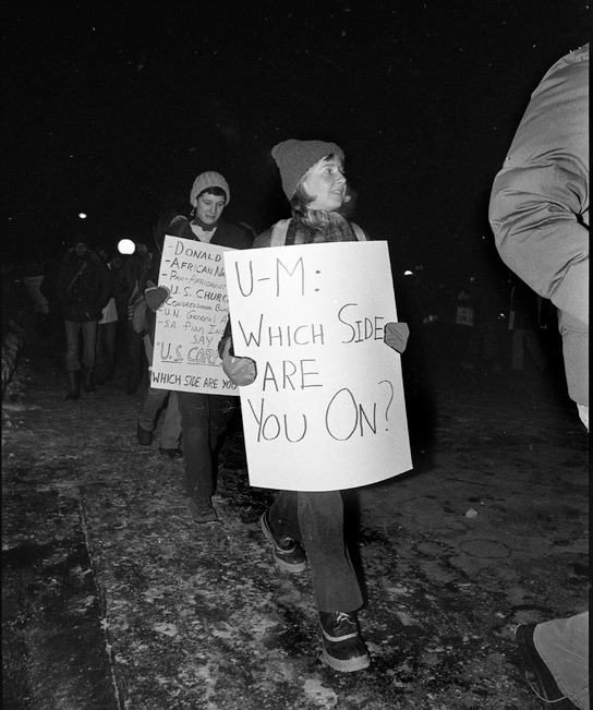 &quot;UM: Which Side Are You On?&quot;. Student Protest on Campus, January 31, 1978. 