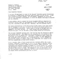letter to President Fleming from Regent Emeritus Sorenson