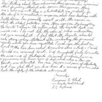 Letter to Regent Nederlander from Benjamin C. Clark, 1979.