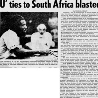 &#039;U&#039; ties to South Africa blasted