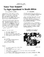 Voice Your Support To Fight Apartheid in South Africa
