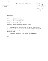 Fleming Press Statement in South Africa, August 9, 1978