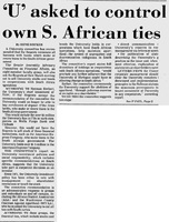 &#039;U&#039; asked to control own S. African ties