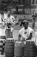 South Africa Protestors Playing Drums at a South Africa/Nuclear War Protest, October 13, 1978