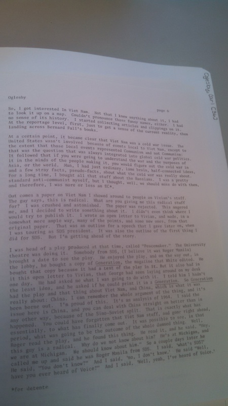 Carl Oglesby Interview page 6