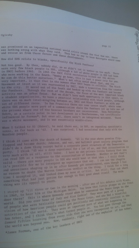 Carl Oglesby Interview page 15