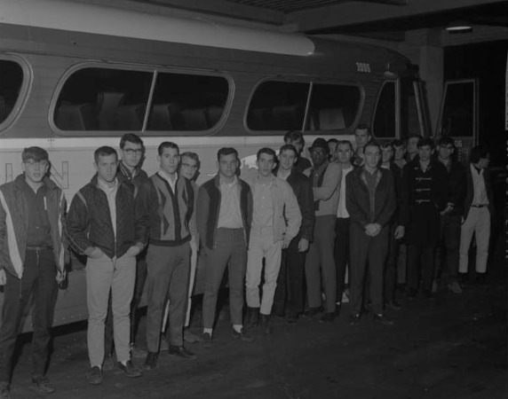In November 1965, draftees are leaving Ann Arbor for the Vietnam War.