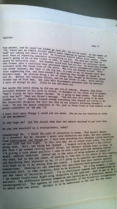 Carl Oglesby Interview page 17