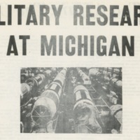 Military research at the University of Michigan.