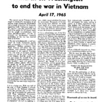 SDS Flyer, &quot;A Call to All Students to March on Washington to End the War in Vietnam April 17, 1965&quot;