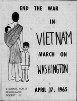 SDS Poster, &quot;End the War in Vietnam March on Washington April 17, 1965&quot;