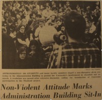 &quot;Non-Violent Attitude Marks the Administration Building Sit-in&quot; picture by Jay Cassidy.