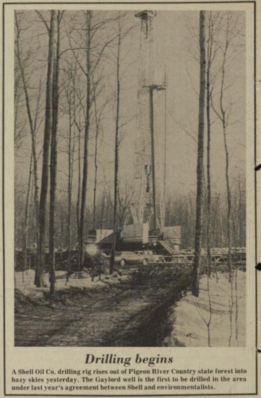 Drilling begins in pigeon river forest Michigan Daily Feb 18 1981.png