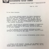 WMEAC Letter to Senators, June 1970.