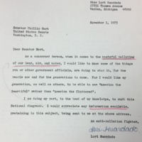 1. Letter from Michigan Citizen; November 1, 1973