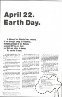 April 22. Earth Day Ad in the New York Times.