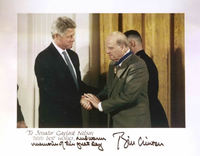 Gaylord Nelson receives the Presidential Medal of Freedom from President Bill Clinton, 1995.