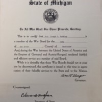 “State of Michigan; Mrs. Markley as a member of the War Board for Ann Arbor MI.”.jpg